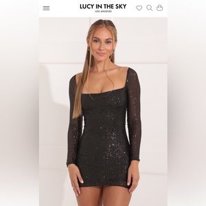 Lucy in the Sky Black Sequin Bodycon Mini Dress